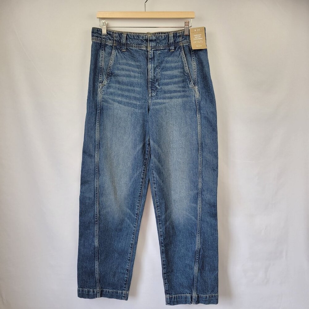 Madewell High Rise Tapered Denim Trousers Light Wash Size 30 NWT